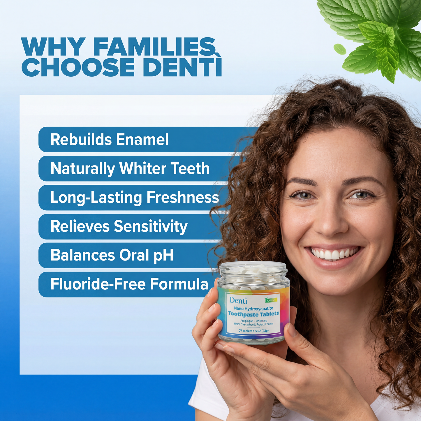 Dentì Nano-Hydroxyapatite Toothpaste Tablets